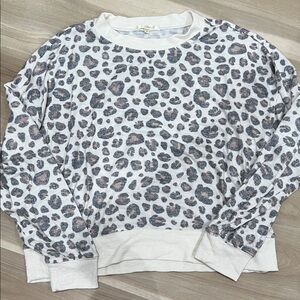 Z Supply Leopard Print Pajama Top - Cream and Black